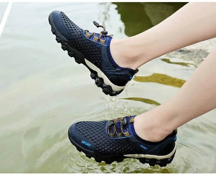 Summer Men's Mesh Sports Shoes Fashion Mountaineering Breathable Lightweight Anti Slip Shoes Outdoor Travel Running Casual Shoes - Montero Milan