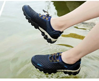 Summer Men's Mesh Sports Shoes Fashion Mountaineering Breathable Lightweight Anti Slip Shoes Outdoor Travel Running Casual Shoes - Montero Milan