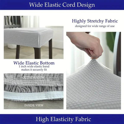 1PC Stretch Dining Chair Seat Cover Jacquard Solid Color Chairs Covers Removable Anti-Dust Chair Cushion Slipcovers Hotel Home - Montero Milan