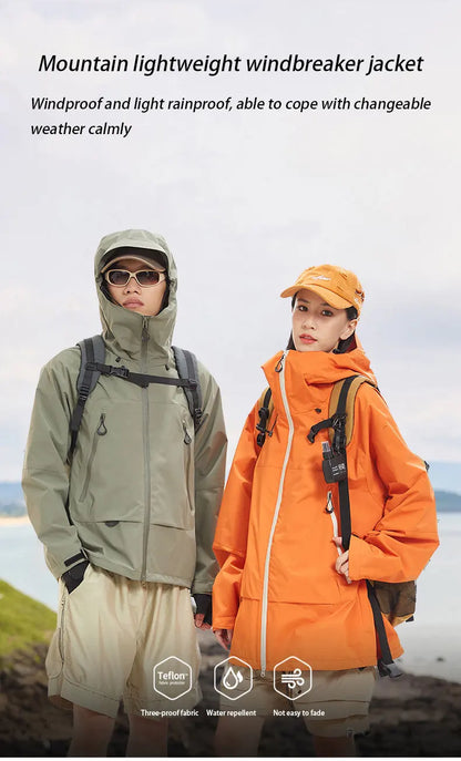 New Men Waterproof Hiking Jacket Women Windproof Sports Coat High Quality Hooded Jacket Outdoor Ride Climbing Running Jacket