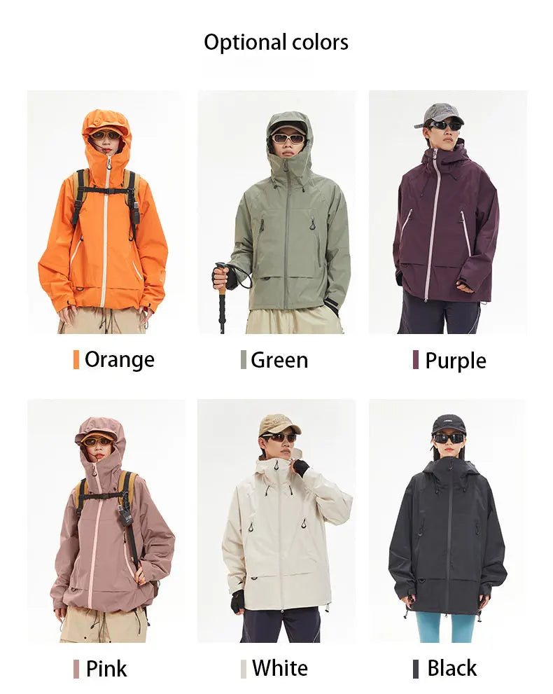 New Men Waterproof Hiking Jacket Women Windproof Sports Coat High Quality Hooded Jacket Outdoor Ride Climbing Running Jacket