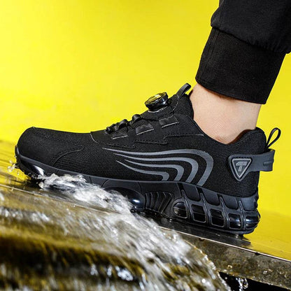 Rotary button new safety shoes for men, anti-impact and anti-piercing work shoes, fashionable men's sports shoes, and safety pro - Montero Milan