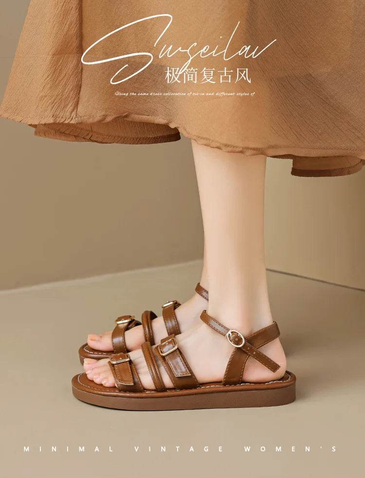 Vesta Leather Sandals - Montero Milan