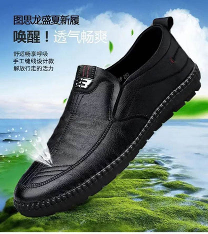 Mens Leather Loafers Non Slip Walking Flats Breathable Outdoor Slip on Casual Shoes for Male Work Office Driving Sneakers2 - Montero Milan