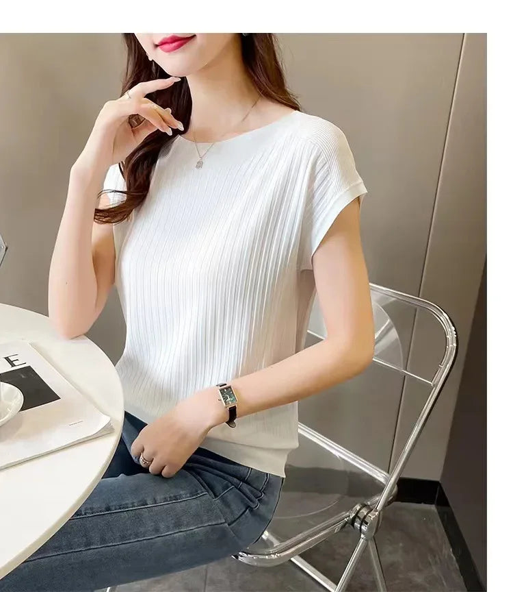 Blusas Mujer De Moda 2025Verano Short Sleeve Knitted Tops Sweater Women Pullovers Sweaters For Women Woman Sweaters Blusa