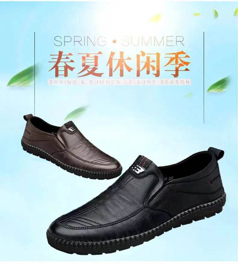 Mens Leather Loafers Non Slip Walking Flats Breathable Outdoor Slip on Casual Shoes for Male Work Office Driving Sneakers2 - Montero Milan