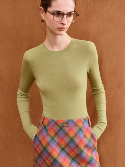 FSLE【Premium Series】German Biella Wool Autumn Super Fine Washable Seamless One-Piece Mock Neck Thermal Base Layer Shirt Women