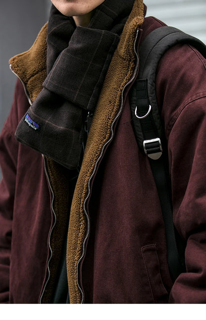 Vintage Fleece Bomber Jacket