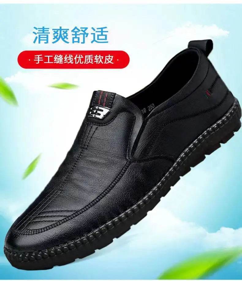Mens Leather Loafers Non Slip Walking Flats Breathable Outdoor Slip on Casual Shoes for Male Work Office Driving Sneakers2 - Montero Milan