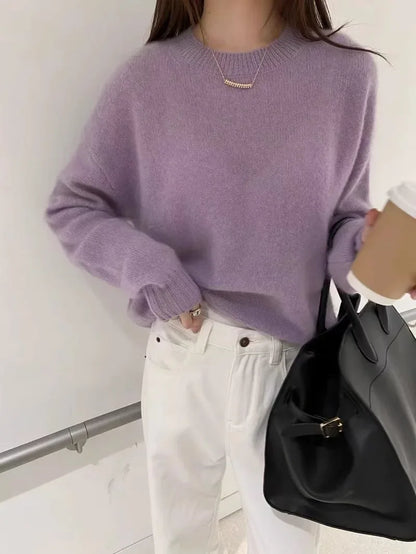 High-grade turtleneck 100 pure cashmere sweater women's autumn and winter thick sweater loose wool knit