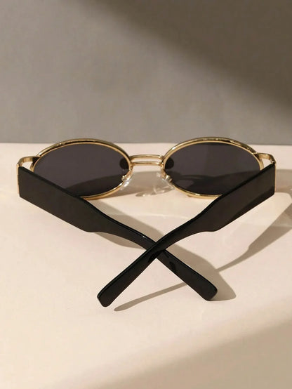Gold Oval Retro Sunglasses - Montero Milan