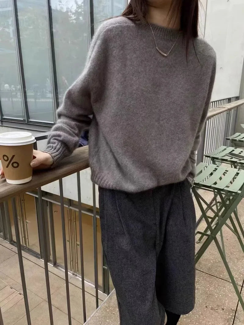 High-grade turtleneck 100 pure cashmere sweater women's autumn and winter thick sweater loose wool knit