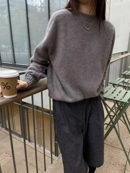 High-grade turtleneck 100 pure cashmere sweater women's autumn and winter thick sweater loose wool knit