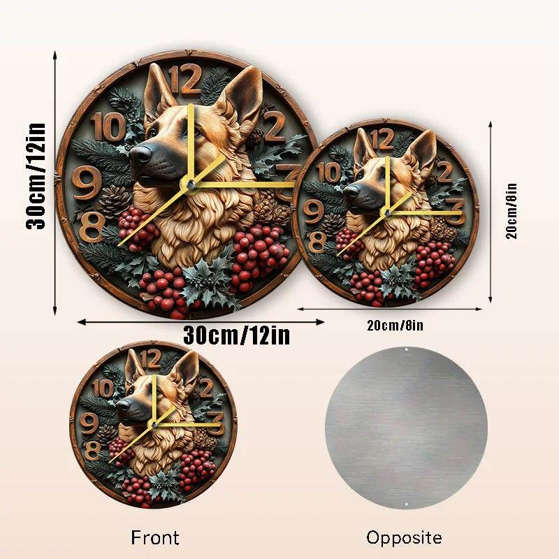 German Shepherd Silent Wall Clock - Montero Milan