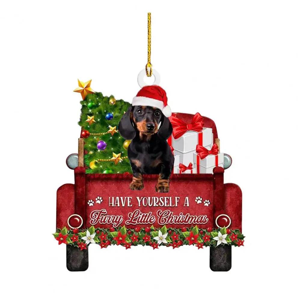 Dachshund Pendant Auto Rearview Mirror Ornament With Lanyard Realistic Shape Christmas Tree Decor Dog Hanging Pendant 개 펜던트 - Montero Milan