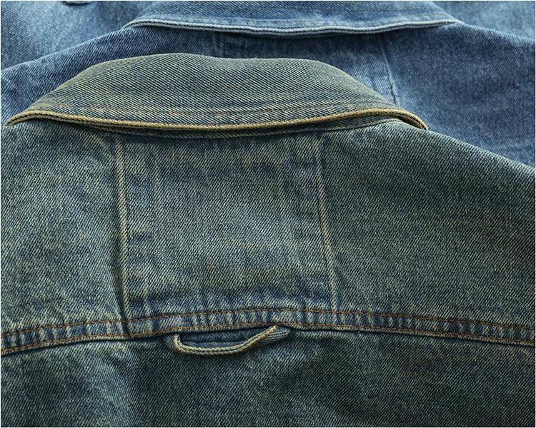 American Casual Men's Long Sve Denim irt Pure Cotton Heavyweight Waed Vintage Workwear Layering irt Jaet