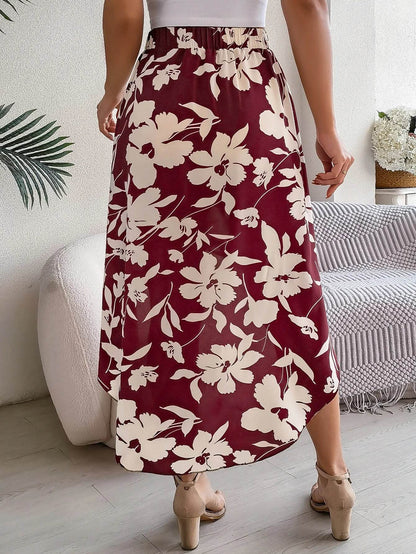 Floral High-Low Midi Skirt - Montero Milan