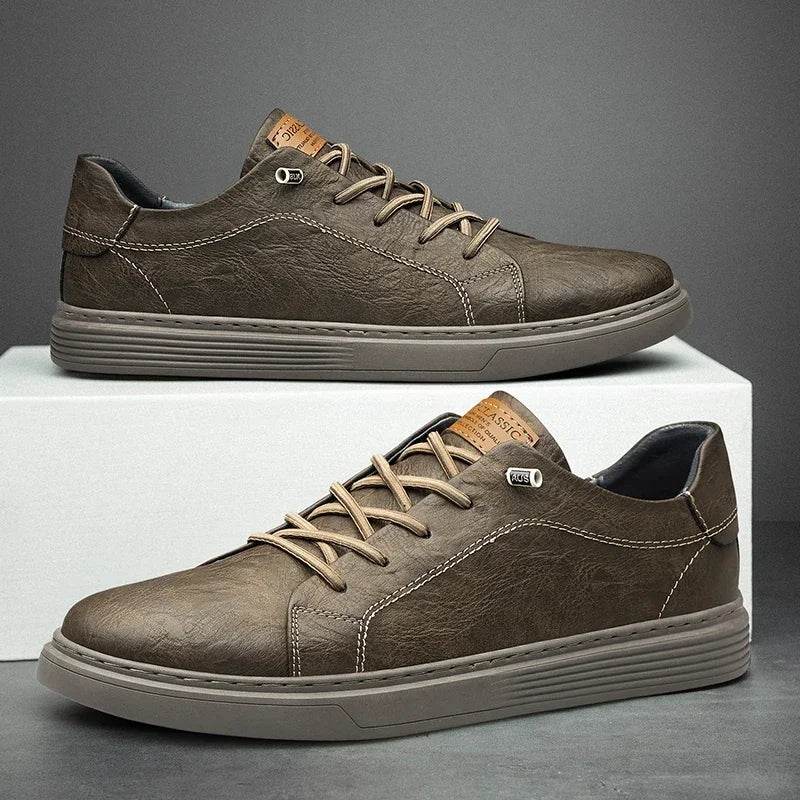 Genuine Leather Casual Oxford Sneakers - Montero Milan