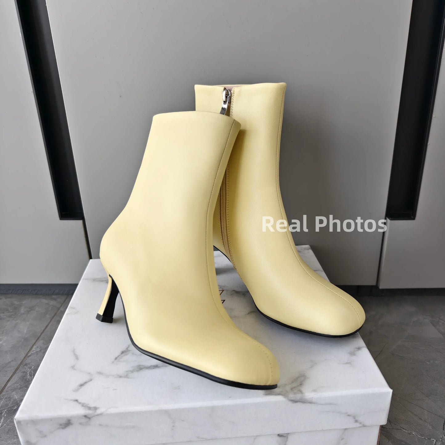 FEDONAS Fashion Women Genuine Leather Thin High Heels Warm Autumn Winter Ankle Boots Round Toe Short Elegant Short Boots Shoes