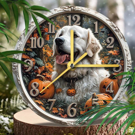 White Retriever Silent Wall Clock - Montero Milan