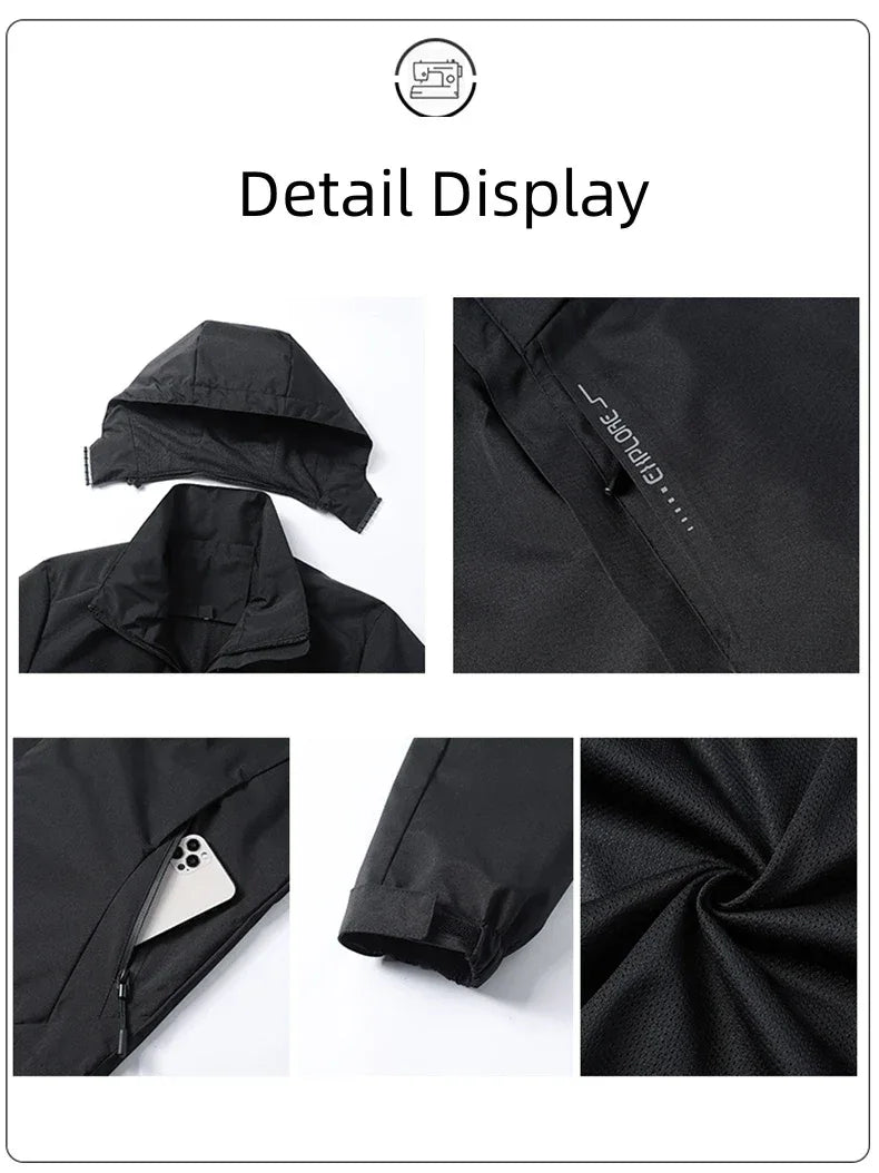 Autumn New Men's Mountaineering Jacket Windproof and Waterproof Fabric Fashion Hip Hop Design Casual Oversize Outdoors Coat