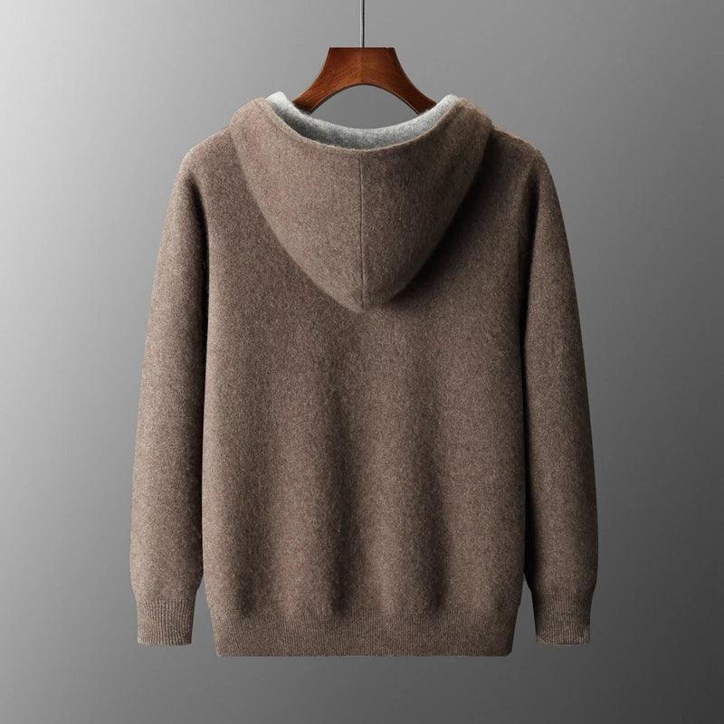 Cashmere Hooded Zip Cardigan