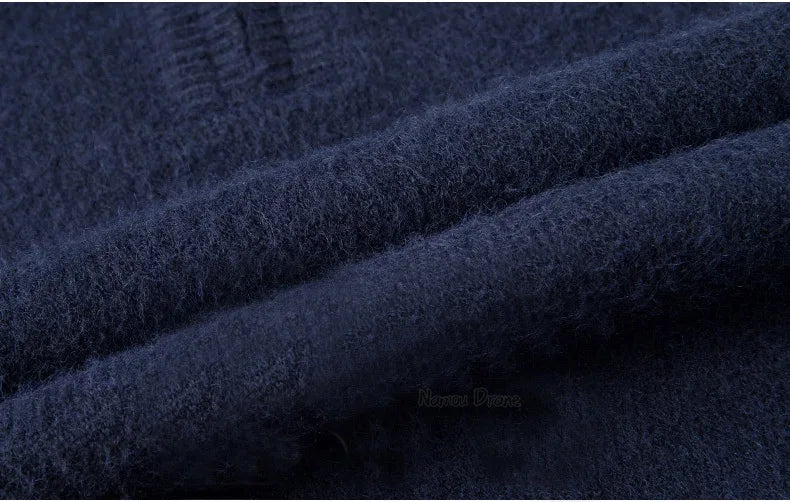 New Men Cashmere Sweater for Warm Comfort Knitted Long Sleeved O-neck Zipper Pullover Alpaca Sweater Male Brand