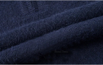 New Men Cashmere Sweater for Warm Comfort Knitted Long Sleeved O-neck Zipper Pullover Alpaca Sweater Male Brand