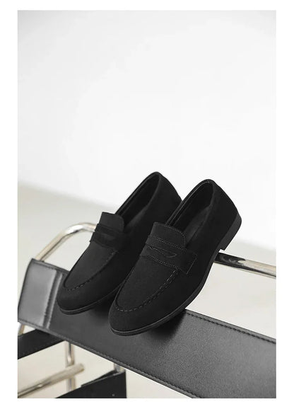 Autumn Suede Loafers Man Large Size 45 Comfort Slip-on Casual Shoes Men Flats Retro Brown Moccasins For Men zapatos de hombre