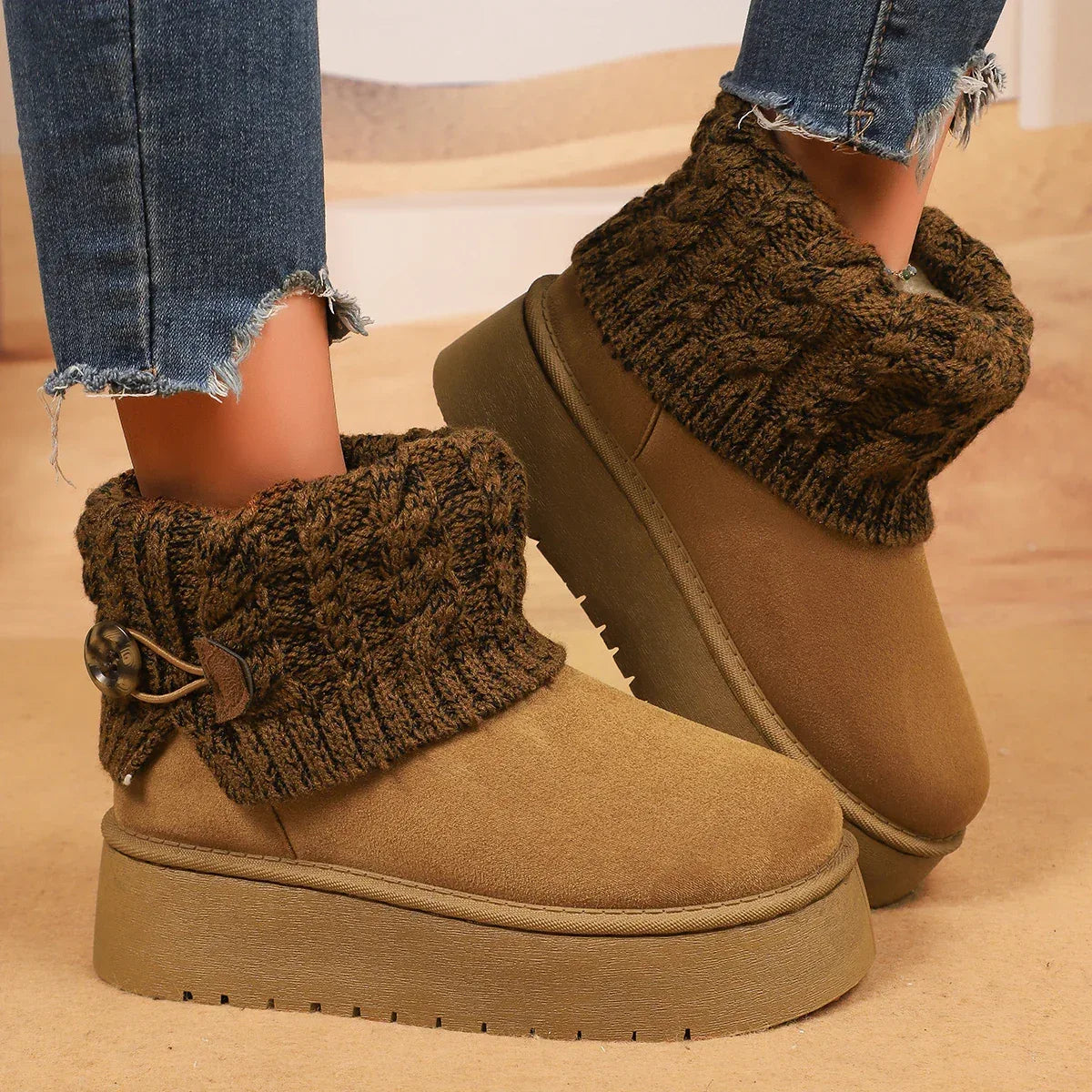 New boots women's 2025 non-slip warm thickened snow velvet short boots winter short cotton shoes