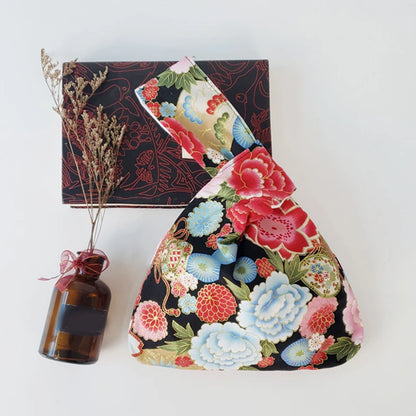 Japanese Style Knot Wrist Bag Canvas Mobile Phone Bag Literary Art Retro Coin Purse Shopper Handbags Phone Keys Bags