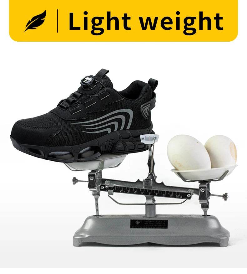 Rotary button new safety shoes for men, anti-impact and anti-piercing work shoes, fashionable men's sports shoes, and safety pro - Montero Milan