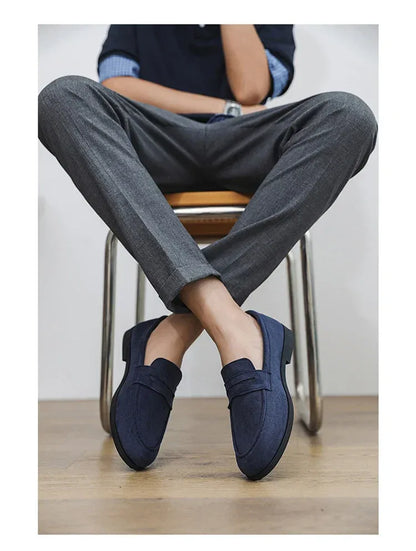 Autumn Suede Loafers Man Large Size 45 Comfort Slip-on Casual Shoes Men Flats Retro Brown Moccasins For Men zapatos de hombre