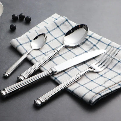 4pcs Bright 18/10 Stainless Steel Luxury Cutlery Set Dinnerware Tableware Knife Spoon Fork Flatware Dishwasher Safe Utensils
