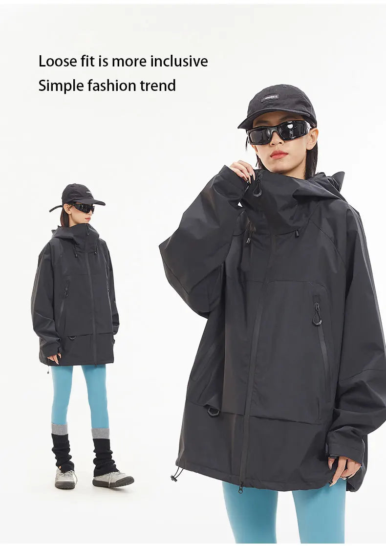 New Men Waterproof Hiking Jacket Women Windproof Sports Coat High Quality Hooded Jacket Outdoor Ride Climbing Running Jacket
