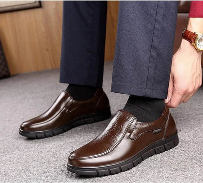 Genuine Leather Casual Shoes For Men Flat Platform Walking Shoes Outdoor Footwear Loafers Breathable Sneakers Handmade Shoes - Montero Milan