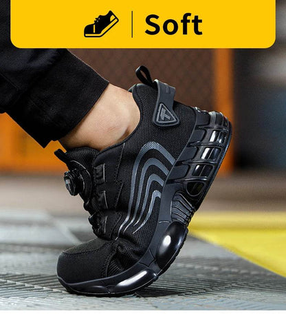 Rotary button new safety shoes for men, anti-impact and anti-piercing work shoes, fashionable men's sports shoes, and safety pro - Montero Milan