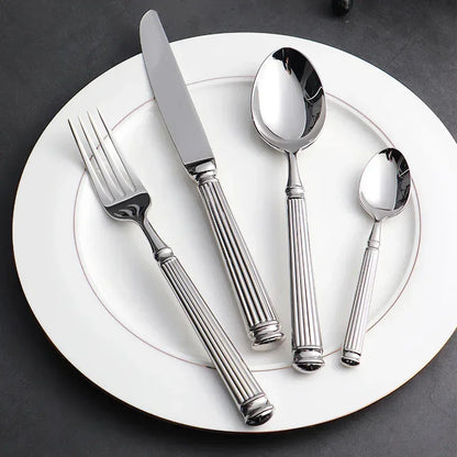 4pcs Bright 18/10 Stainless Steel Luxury Cutlery Set Dinnerware Tableware Knife Spoon Fork Flatware Dishwasher Safe Utensils