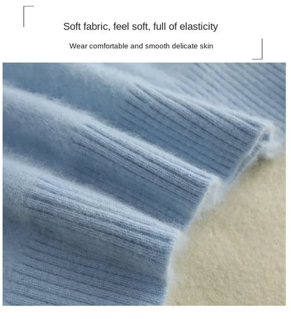 New Women's Clothing For Autumn/Winter 2024 100% Mink Plush Turtleneck Pullover Sweater Ladies Cashmere Sweater Dbr-018