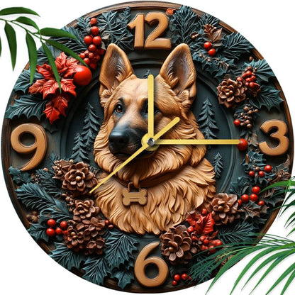 German Shepherd Silent Wall Clock - Montero Milan