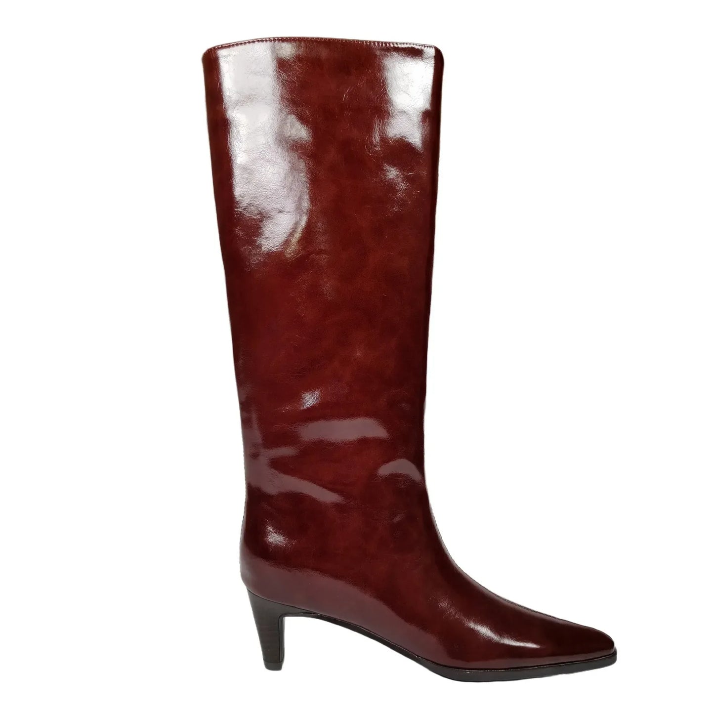 QUTAA Fashion Winter Women Knee High Boots Cow Suede Autumn Shoes Pointed Toe Buckles Chunky High Heels Motorcycle Boots 34-43