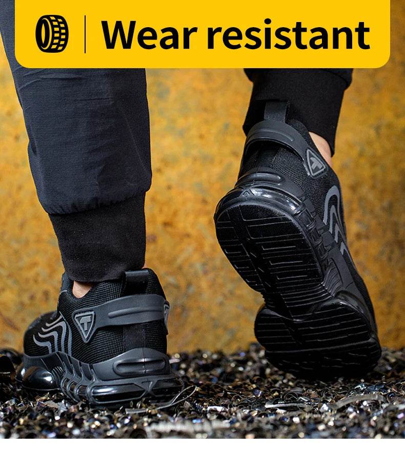 Rotary button new safety shoes for men, anti-impact and anti-piercing work shoes, fashionable men's sports shoes, and safety pro - Montero Milan