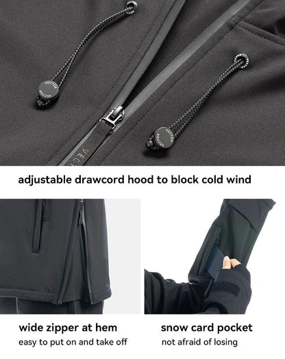Men Women Solid Color Ski Jacket Ski Pants Warm Windproof Winter Overalls Hoodie Waterproof Outdoor Sports Clothing Snowboard