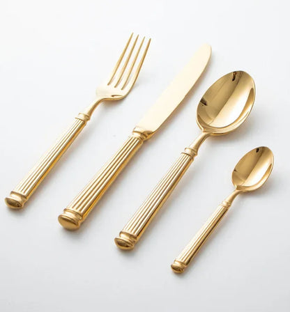 4pcs Bright 18/10 Stainless Steel Luxury Cutlery Set Dinnerware Tableware Knife Spoon Fork Flatware Dishwasher Safe Utensils