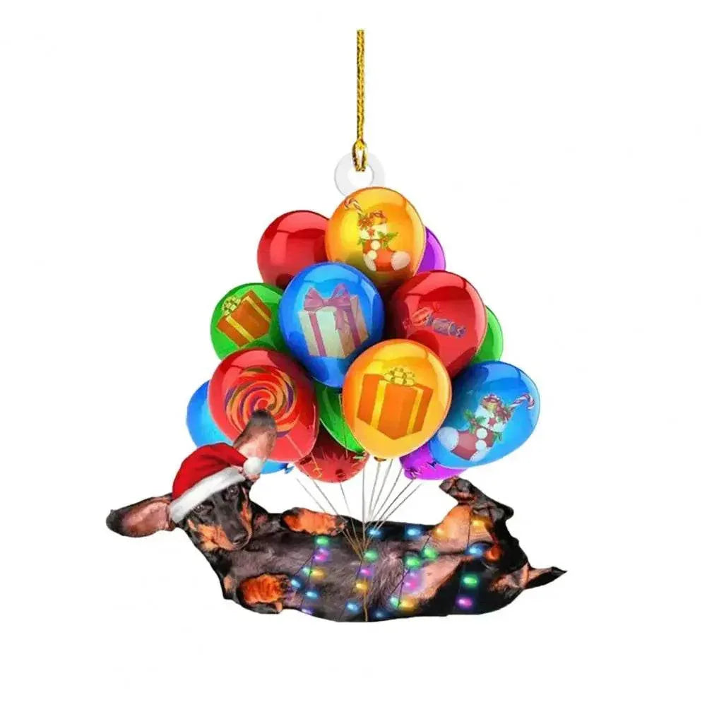 Dachshund Pendant Auto Rearview Mirror Ornament With Lanyard Realistic Shape Christmas Tree Decor Dog Hanging Pendant 개 펜던트 - Montero Milan