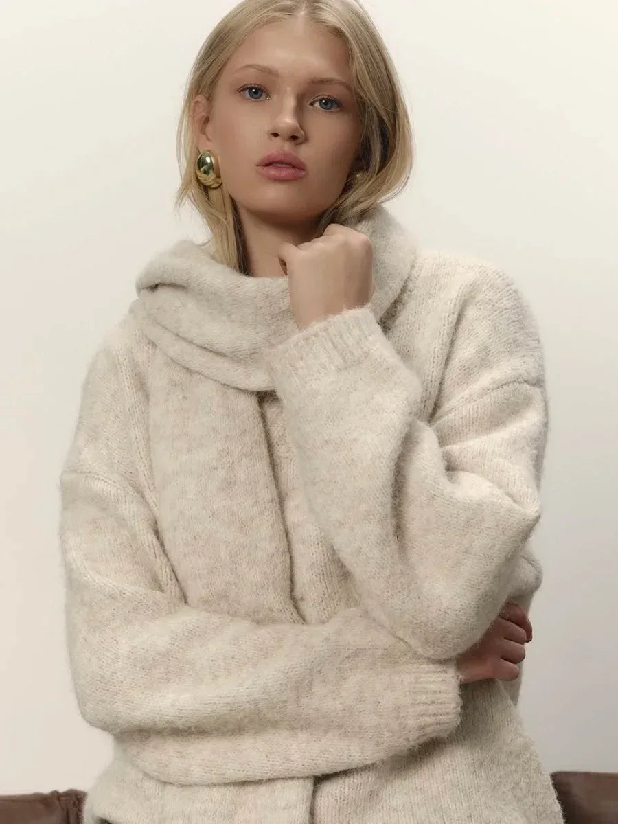 Hirsionsan 2025 New Soft Loose V Or O Neck Knitted Sweaters Women Winter Solid Female Pullovers Warm Basic Knitwear Jumper