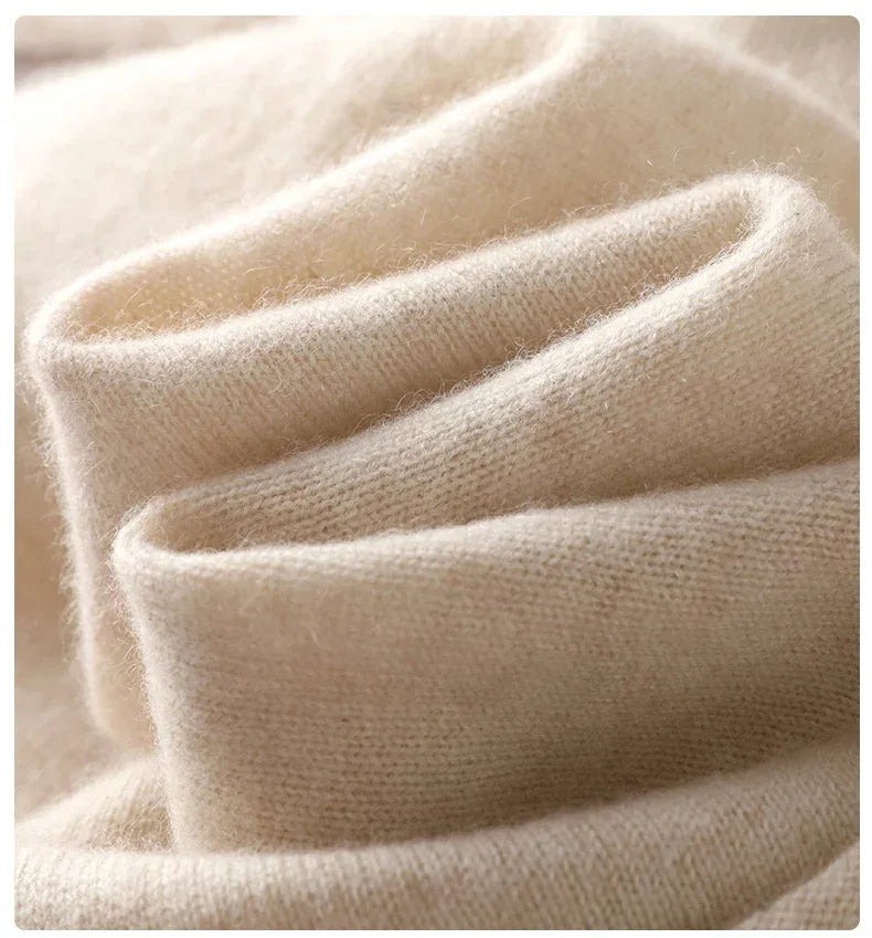 100%Merino Pure Wool Sweater Women's AutumnWinter Long Sleeve High Neck Pullover Warm High Quality Solid Color Basic Knit Jumper