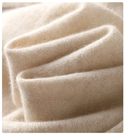 100%Merino Pure Wool Sweater Women's AutumnWinter Long Sleeve High Neck Pullover Warm High Quality Solid Color Basic Knit Jumper