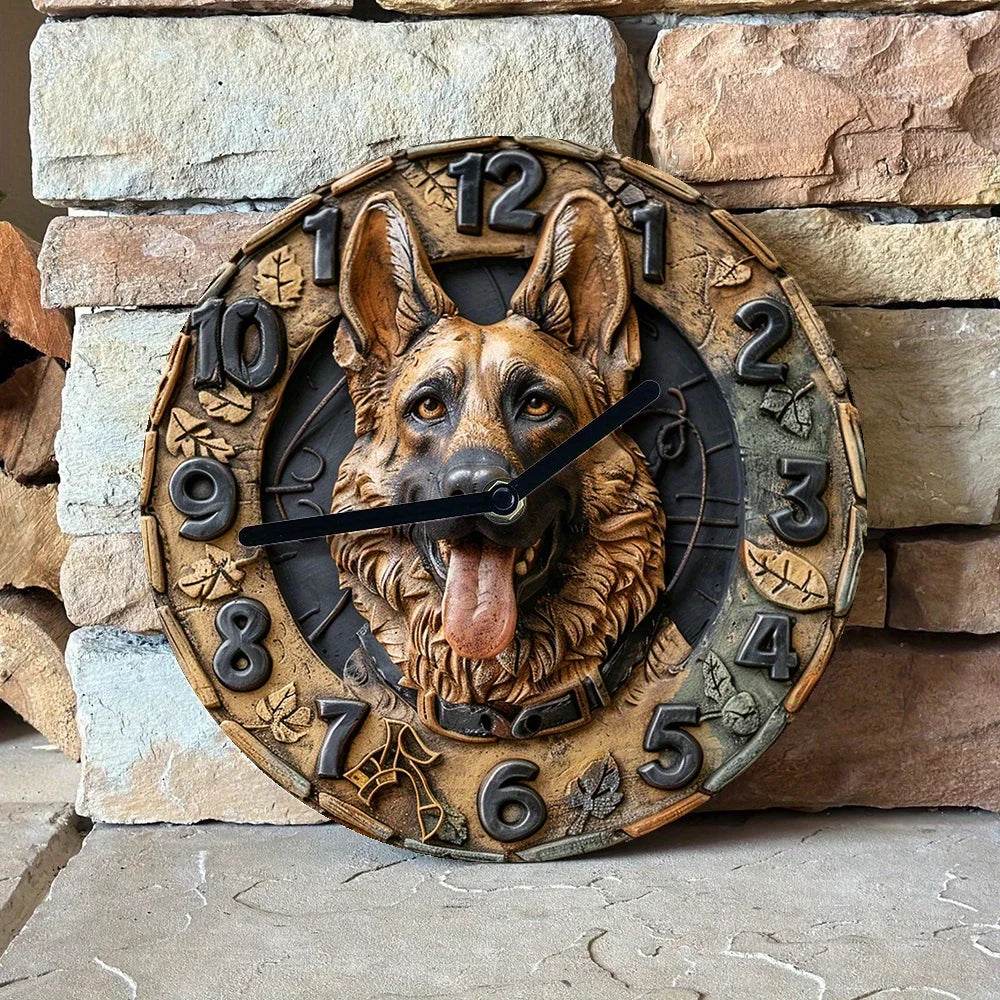 German Shepherd Silent Wall Clock - Montero Milan