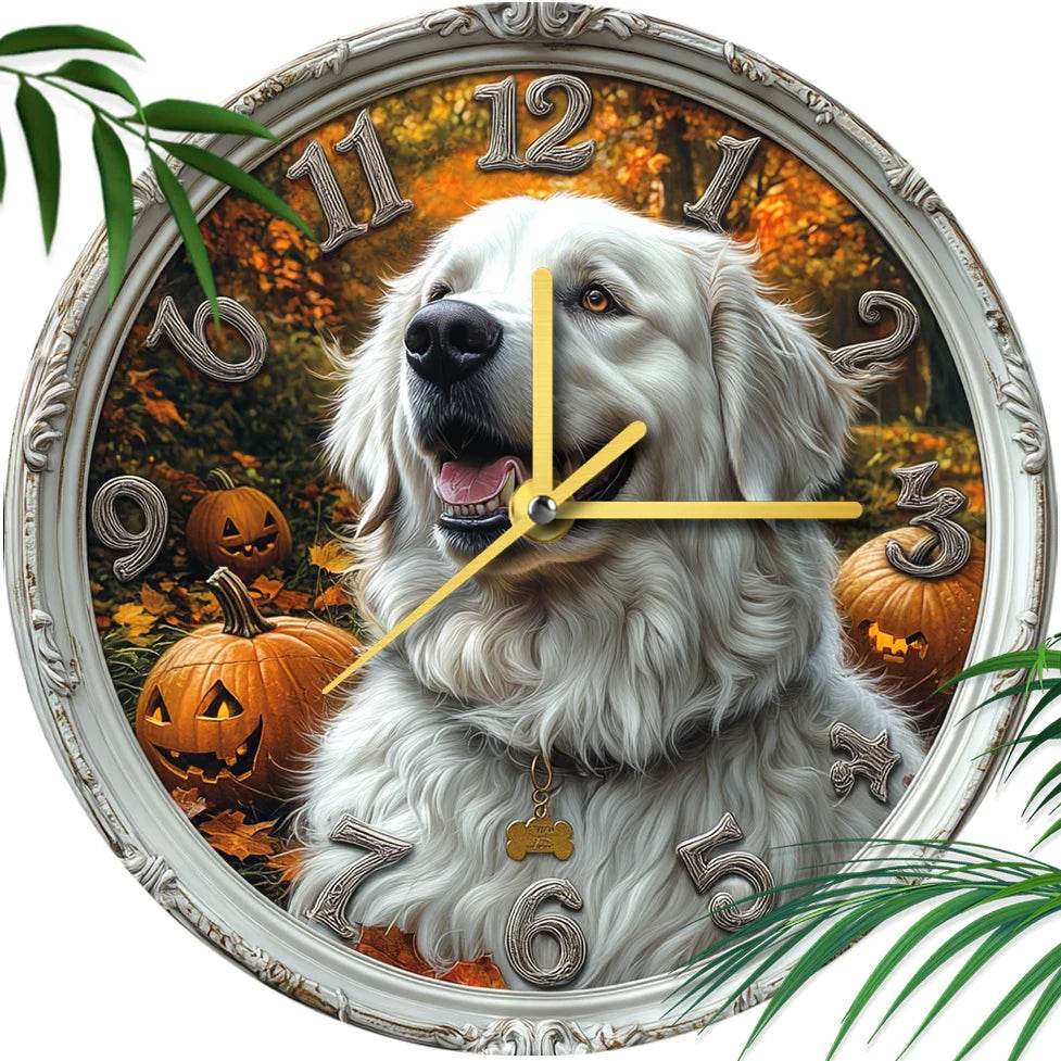 White Retriever Silent Wall Clock - Montero Milan